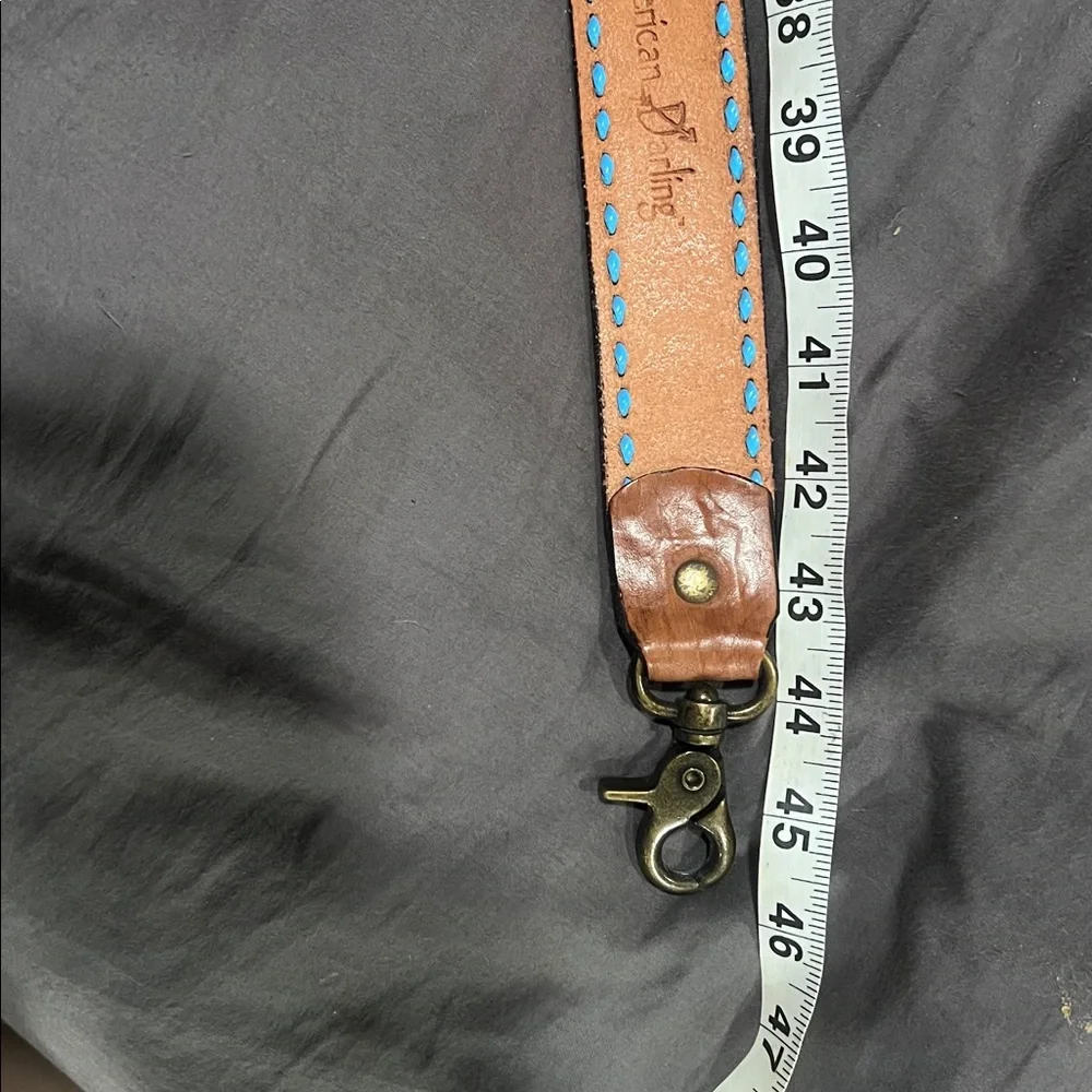 American Darling Brown Leather Strap with Turquoise Accents - Picture 4 of 5